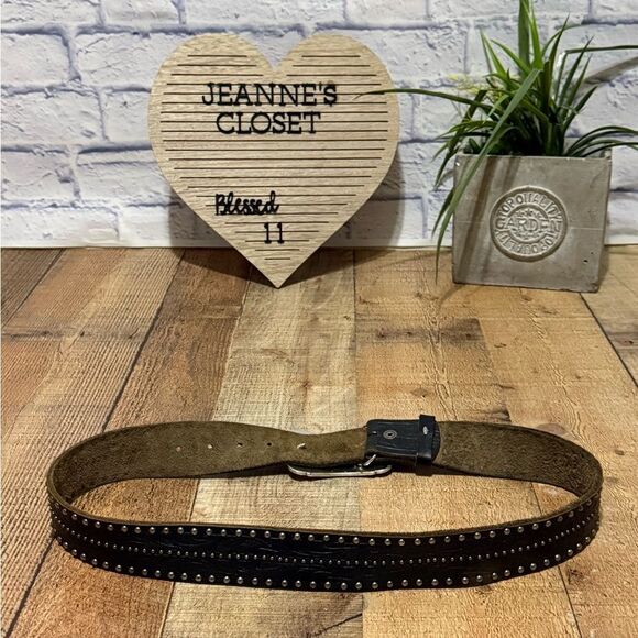 Enmon  Western Belt Cowgirl Collection Genuine Leather W Rhinestone Buckle M main image 4